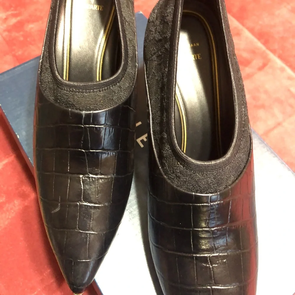 Cole Haan Alligator Women’s Lace Trim Embellishment Pumps Size 8 NWT